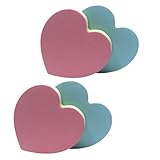 CIYODO 4 Stück Herzförmige Haftnotizen Kompakte Starke Klebeindex sticker...