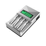 SHINEOFI Slot Smart Battery Charger mit LCD Display für Aa Aaa Akkus USB...