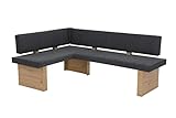 Hela Tische, Eckbank, Sitzbank Linn, Webstoff Anthrazit, Holzgestell...