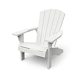 Keter Troy Adirondack Gartenstuhl weiß, wetterfest, Holz-Look, stabil bis...