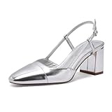 Slingback-Absätze für Damen, Zweifarbig, Kappenzehen-Sandalen mit Absatz,...