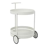 KAUITOPU Beistellwagen Rund Servierwagen Ø 40cm 2 Ebenen, Beistelltisch...
