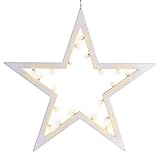 Nipach 20 LED warm weiß Leucht-Deko Dekoleuchte Stern Rahmen weiß...