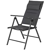 CampFeuer Campingstuhl faltbar verstellbare Rückenlehne | Anthrazit |...