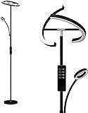 Anten KAKA | Stehlampe LED Dimmbar | Schwarz Stehleuchte 20W mit flexibler...