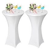 AMFUN 2er-Set Stretch Stehtisch Hussen, Stehtisch Hussen, Verstärkung im...