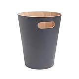 Umbra Woodrow Abfalleimer – Zweifarbiger Holz Papierkorb für Büro,...