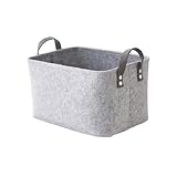 felt storage basket,Filz Aufbewahrungsbox,Filzkorb Grau Rechteck,Faltbar,...