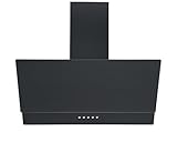 Respekta Dunstabzugshaube in mattschwarz mit Glasschirm/Kopffreie...