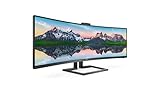 Philips 499P9H - 49 Zoll DQHD Curved USB-C Docking Monitor, Webcam,...
