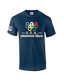 T-Shirt mit Aufdruck 'USA Olympics American Drinking Team', kurzärmelig,...