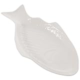Fischform Servierplatte Weiß Porzellan Serviertablett Tablett für...