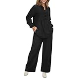 QJDFLL Leggings Damen high Waist mit Taschen Strickjacken für schwarz...