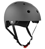 Core Street Stunt-Scooter Skate BMX Dirt Helm + Fantic26 Sticker (Grau...
