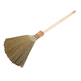 Veemoon Natürlicher Reisigbesen mit Abnehmbarem Holzgriff Weiche Borsten...