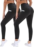 DDOBB 2er Pack Sport Leggings Damen High Waist Sportleggins Damen Lang Mit...