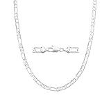 Kraven 925 Silber 5mm 6mm Figaro Kette Panzerkette Halskette Kubanische...