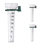 Relaxdays Regenmesser 3er Set, mit Halterung, Niederschlagsmesser Garten,...