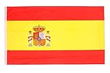 Aricona Spanien Flagge 90x150cm - wetterbeständige Fahne mit Messingösen,...