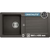 SCHOCK Küchenspüle Typos D-100S Asphalt 86x43,5 cm - CRISTALITE® Grau...