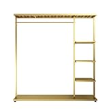 Mobiles Lagerregal in Gold – freistehendes Präsentationsregal mit Ablage...