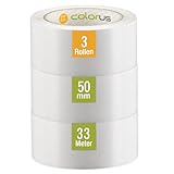 Colorus 3 x PVC Putzerband PLUS | Schutzband 50 mm 33 m weiß glatt |...
