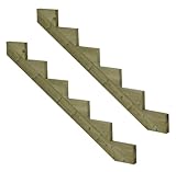 Vinuovo - 2er Set Treppenwange 6 Stufen aus KDI Holz für...