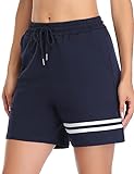 Frolitre Damen-Bermuda-Shorts aus Baumwolle, mit 2 Taschen, lässige...