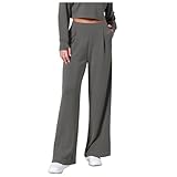 LOSSLO Freizeithose Damen Lang, Sommerhose Damen Leicht,Weite Hose Damen...