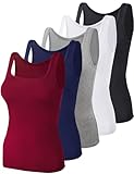 BQTQ 5 Stück Unterhemd Damen Tank Top mit Quadratischem Ausschnitt,...