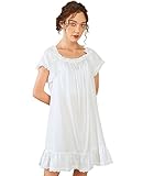 Nanxson Damen Baumwolle Nachthemd Vintage Viktorianisch Nachtwäsche...
