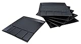 Spetebo Raclette und Fondue Teller eckig 6er Set - schwarz - Grillteller...