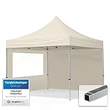 TOOLPORT Faltpavillon Faltzelt Pavillon 3x3m - 2 Seitenteile Aluminium 32mm...