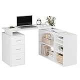 FirFurd 129 x 104 cm Eckschreibtisch L-förmiger Schreibtisch Kinder...