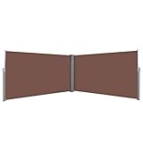 Seitenmarkise Outdoor Versenkbar 160x600cm Braun Sonnenschutz für Terrasse...