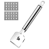 Glasschaber inkl 10 Ersatzklingen,Edelstahl Ceranfeldschaber,Glasschaber -...
