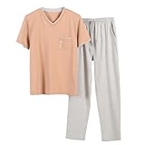 Generisch Schlafanzug Herren Zweiteiliger Pyjama Set mit Schlafhose und...