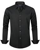 J.VER Herren Hemd Unifarben Stretch Langarm Männer Hemden Regular Fit...