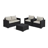 Allibert California Lounge Set 4-teilig 2-Sitzer und Sessel anthrazit Inkl...