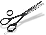 Profi Friseurschere Haarschere Schwarz Modellierschere 1-Seitig gezahnt...