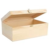 Holzkiste mit Deckel 25*15*8cm, Holztruhe Erinnerungsbox Holzbox...