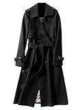 shownicer Damen Trenchcoat Elegant Mode Jacke Cardigan Zweireiher Langer...