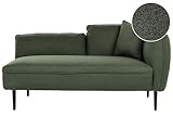 Beliani Chaiselongue Bouclé grün rechtsseitig mit Kissen Metallgestell...