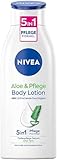 NIVEA Aloe & Pflege Body Lotion (400 ml), Körpercreme für trockene Haut...