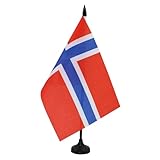 AZ FLAG - Tischflagge Norwegen - 21x14 cm - Norwegische Tischfahne 14 x 21...
