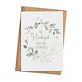 Glückwunschkarte zur Hochzeit mit Umschlag aus Kraftpapier. Hochzeitskarte...