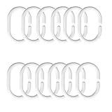 Lmyzcbzl Duschvorhangringe, 12 Pcs Kunststoff Duschvorhang Haken, Ringe...