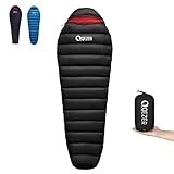 QEZER Daunenschlafsack,nur 820g Ultraleicht Daunen Schlafsack 660FP Kleines...