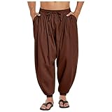 Jogginghose Herren Sommer,Herren Techwear Hosen Hippie Hose Pluderhose...