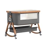 GLOKID 3in1 Baby Beistellbett Reisebett, Babybetten, Mit Rollen, Sechs...